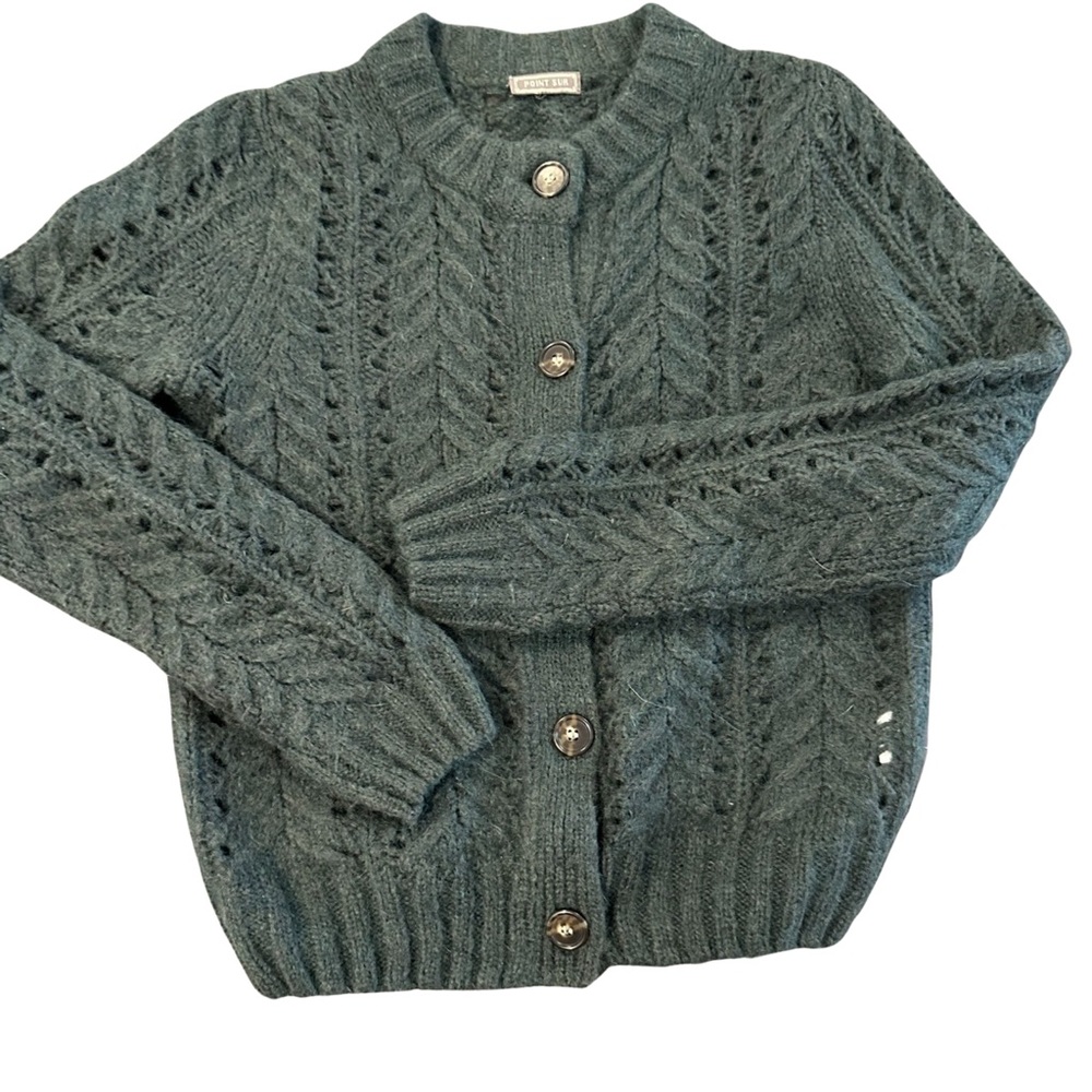 J. Crew Point Sur Dark Green Cardigan Sweater Size Small